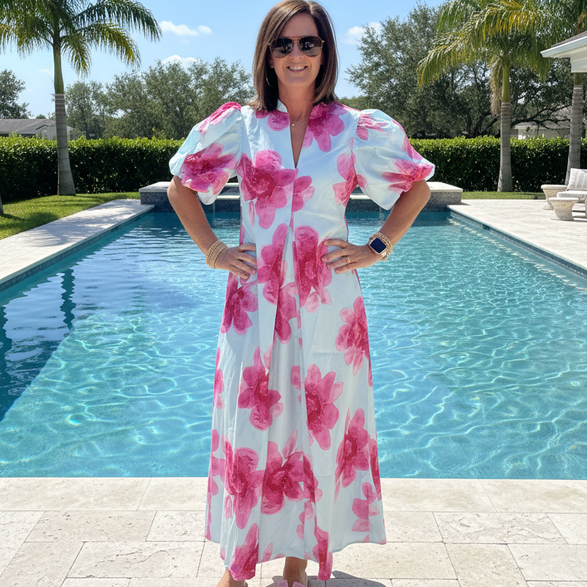 Glam Floral Maxi Dress