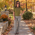 Leopard Print Denim Pants