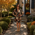 Umgee Black/Rust Floral Mini Dress