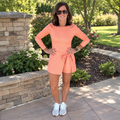 Orange/White Polka Dot Romper