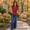 Entro Tie Waist Button Down Sleeveless Top