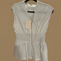 Entro White Zip-Up Sleeveless Top