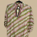 Entro Lime Green, Lavender, & White Striped Top