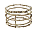Brown/Gold Beaded Cross Stackable Bracelets