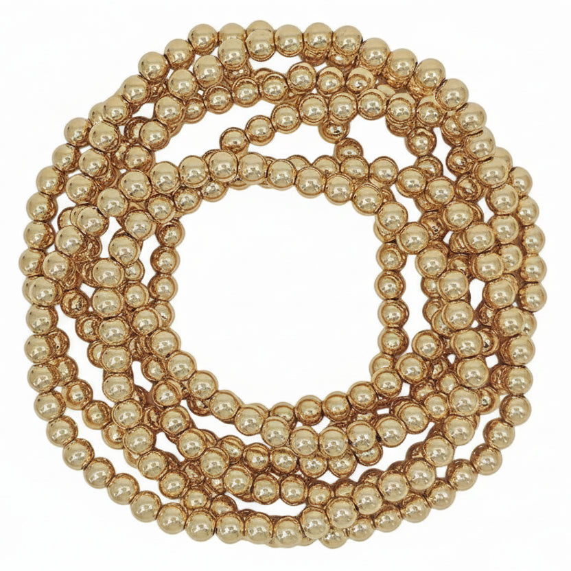 Gold Beaded Stackable Bracelets