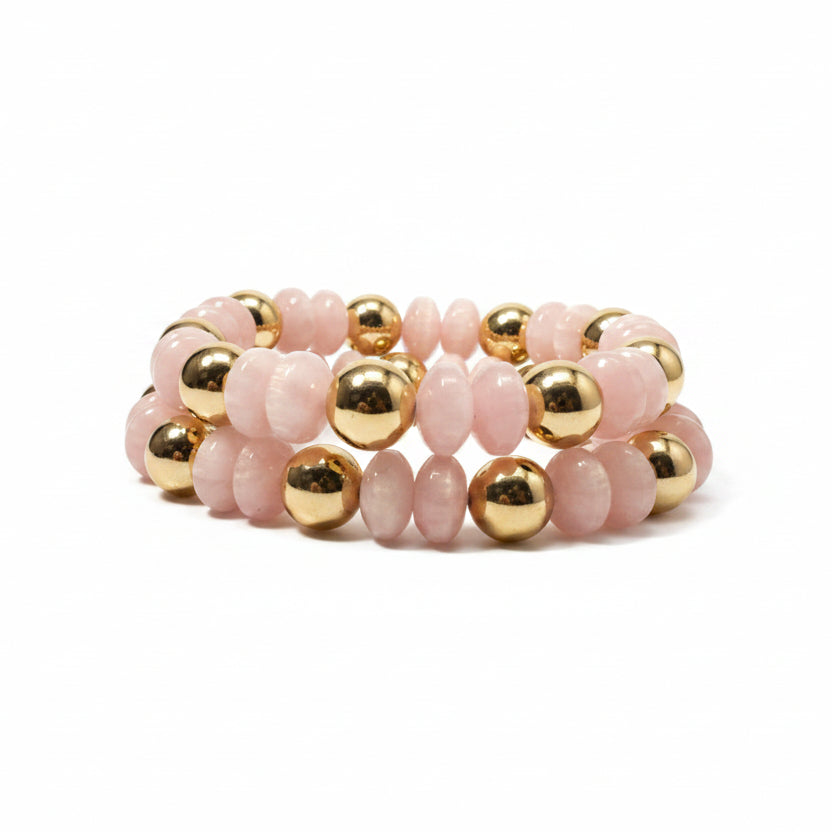 Pink & Gold Beaded Stable Bracelets