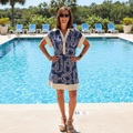 Entro Royal Blue/White Collared Mini Dress