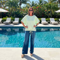 Easel Lime Cinch Tie Top