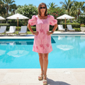 Entro Pink Palm Tree Mini Dress