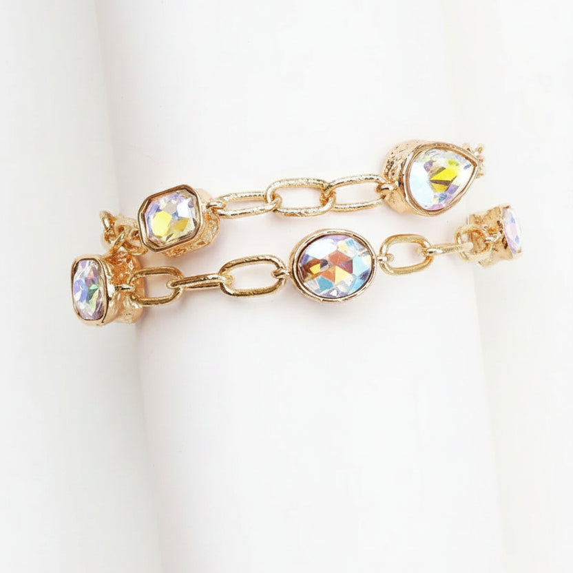 Gold Chain & Stone Bracelet