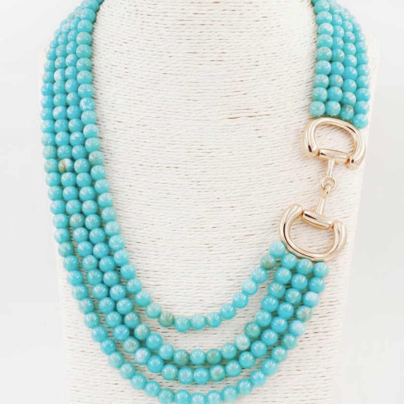 Multi Strand Turquoise Beaded Necklace