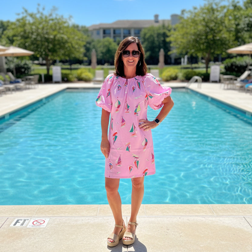 Easel Sailboat Mini Dress