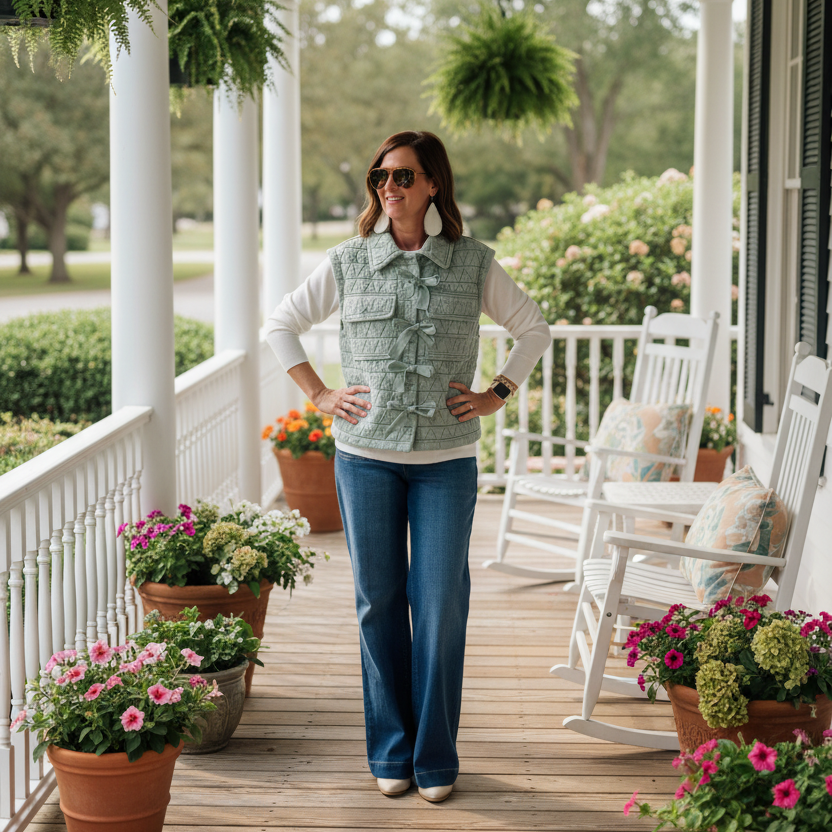 Jodifl Sage Quilted Vest