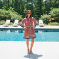 TCEC Rust Floral Belted Mini Dress