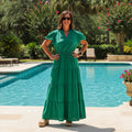 Green Tiered Maxi Dress