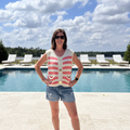 She+Sky Coral Gold Button Sweater