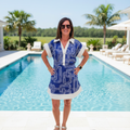 Entro Royal Blue/White Collared Mini Dress