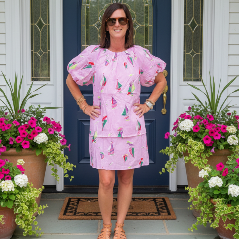 Easel Sailboat Mini Dress