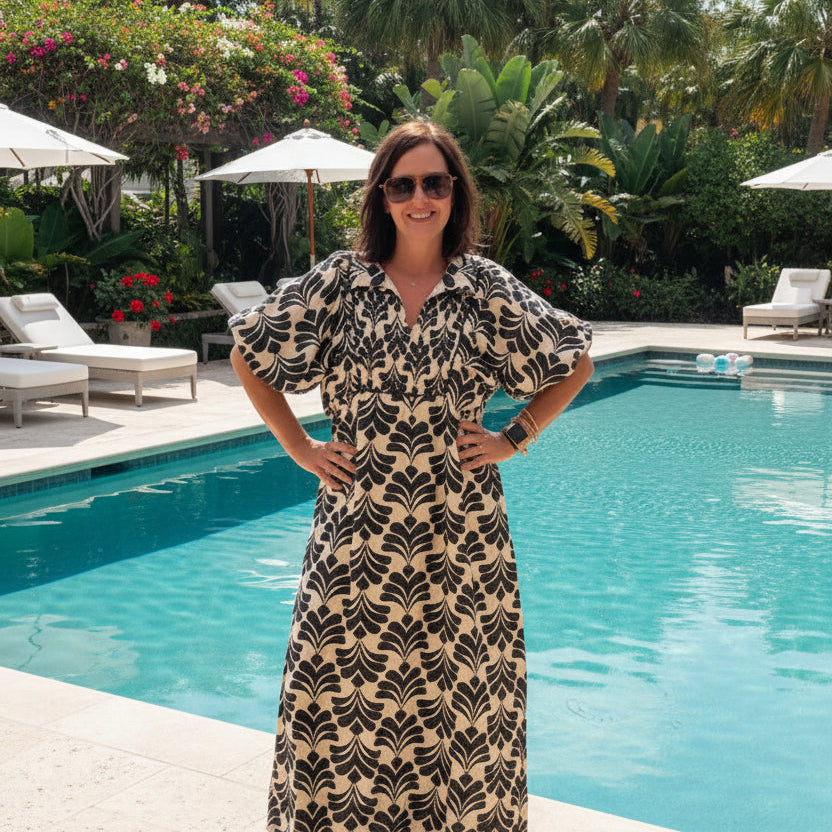 Jodifl Black/Cream Maxi Dress