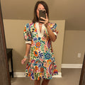 Entro Multicolored Floral Mini Dress