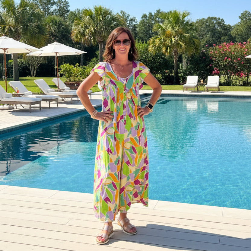 Easel Multicolor Jumpsuit In Lavendar