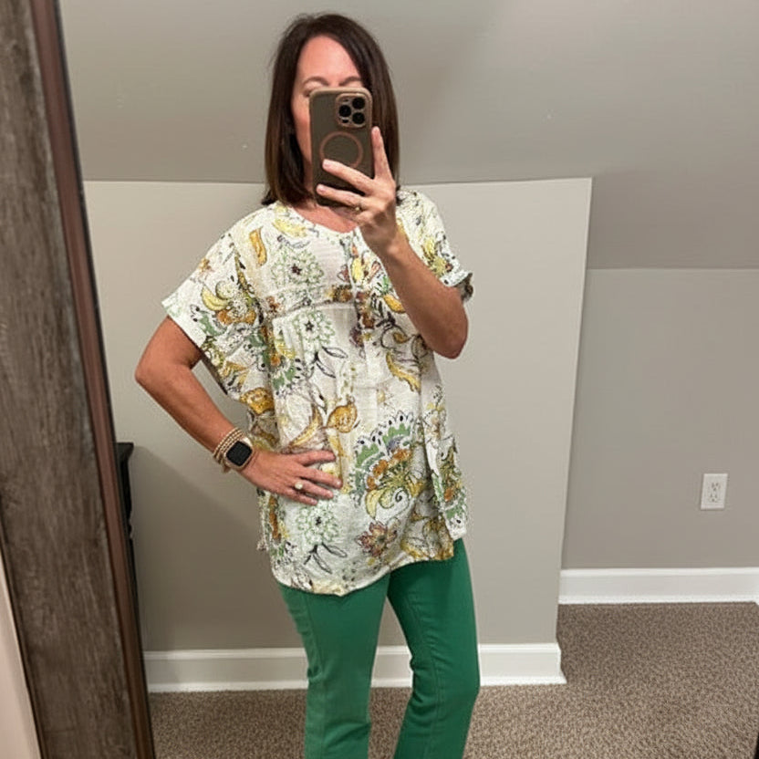 Umgee Floral/Crochet Top